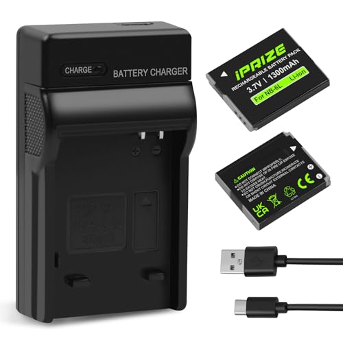 iPrize 2X NB-6L, NB-6LH, CB-2LY - Batería y Cargador para Canon PowerShot SX510 HS, SX500 IS, SX540 HS, SX700 HS, SX280 HS, SX240HS, SX260 HS, SX170 IS