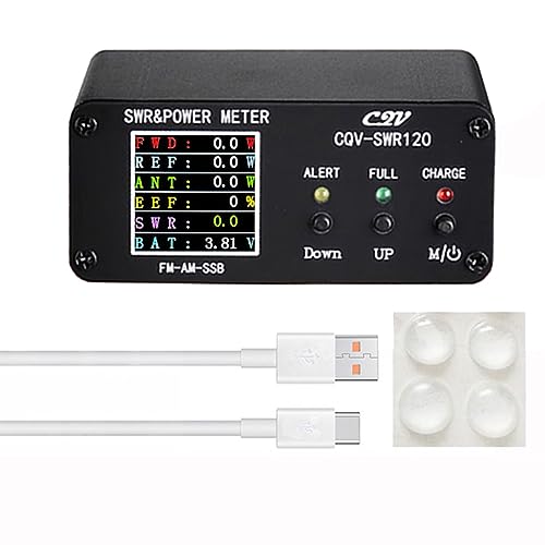 Acbmveen CQV-SWR120 - Medidor de onda estacionaria de 120 W SWR, función de alarma de onda estacionaria, pantalla a todo color de 240 x 240 FM-AM-SSB