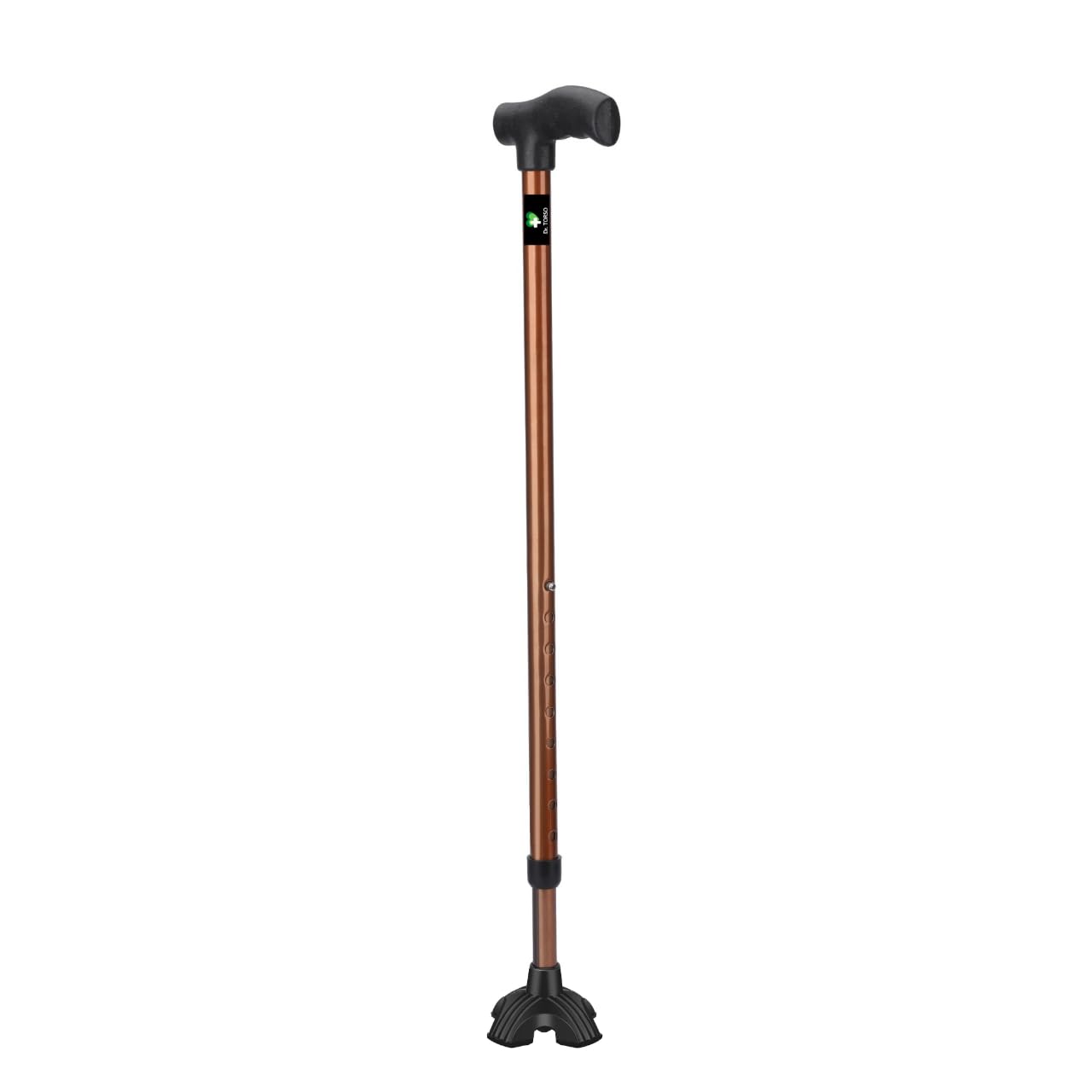 Dr. TORSO Self Standing Base (Single Leg) Strong Walking Stick with Adjustible Height, Mild-Steel Body for Men/Women, Patients, Old People (Copper) (B0CN481QF8) Amazon Price History, Amazon Price Tracker