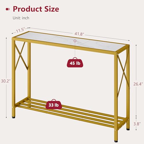 image for Tajsoon Entryway Table 41.8”, 2-Tier Entry Way Console Entrance Tabl