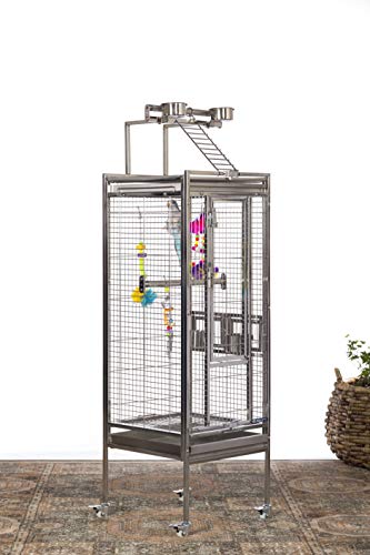 Image of Prevue Pet Products Stainless Steel Playtop Bird Cage, Small
