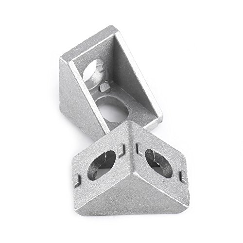 Paquete de 10 Conectores en ángulo de Aluminio, Soporte de Esquina en Forma de L, 20 X 20 X 17 Mm, Orificios de Montaje Ovalados en ángulo Recto, Reforzado en Puertas, Ventanas y