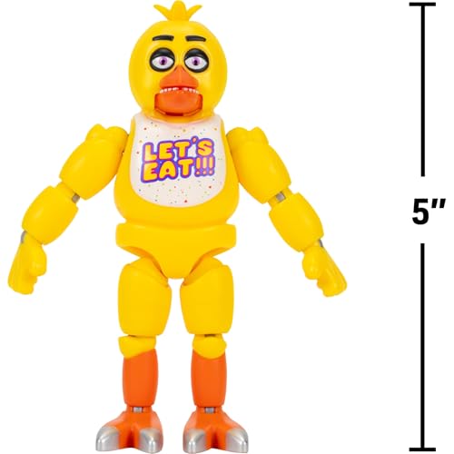Jazwares Five Nights at Freddy’s Classic Chica Office Set - 5-Inch Articulated Figure with Jumpscare Feature, Glow-in-The-Dark Eyes, and Optical Diorama by Jazwares - Image 3