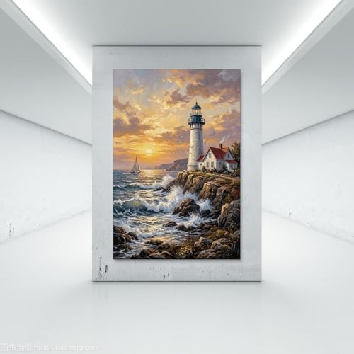Lienzo de olas del océano con velero que llena tu sala de estar de paz y frescura 7