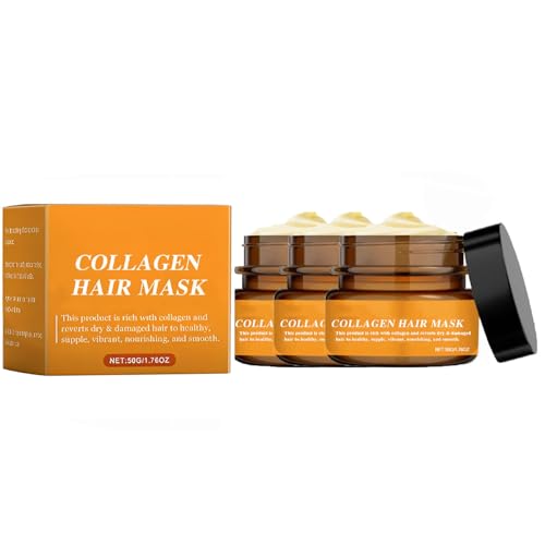 Mascarilla capilar de colágeno para cabello seco y dañado. Mascarilla de acondicionamiento profundo. Repara y nutre el cabello y el cuero cabelludo (3PCS)