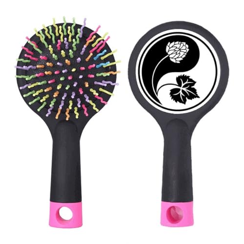 Brosse à cheveux démêlante Yin-Yang fleur pour salon de coiffure