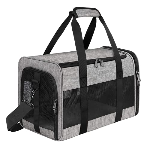 Mancro Katzentasche, Haustiertragetasche, Fluggesellschaften zugelassen für mittelgroße Katzen, 9 kg, Hundetrage für kleine Hunde und Welpen, Katzentasche, Tragetasche für Reisen und Auto Cover