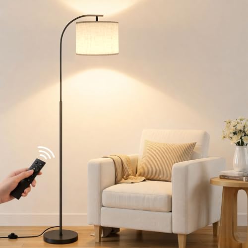 Arc Floor Lamp with Linen Shade