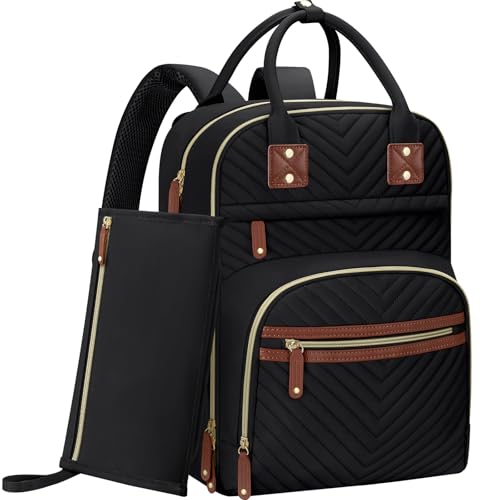 Image of Tenot Diaper Bag Backpack for Women with Changing Pad, Baby Bag with Insulated Pockets Multifunctional Diaper Bags For Baby Girl Boy Waterproof Baby Bags For Boys Girls Maternity Bag Black