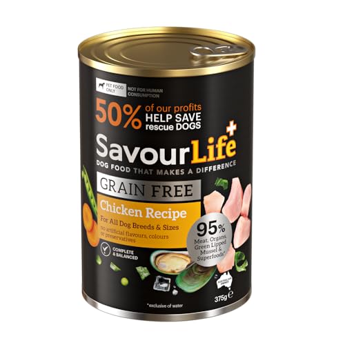 SavourLife Grain Free Wet Dog Food, Chicken - Sensitive-Friendly, 375g