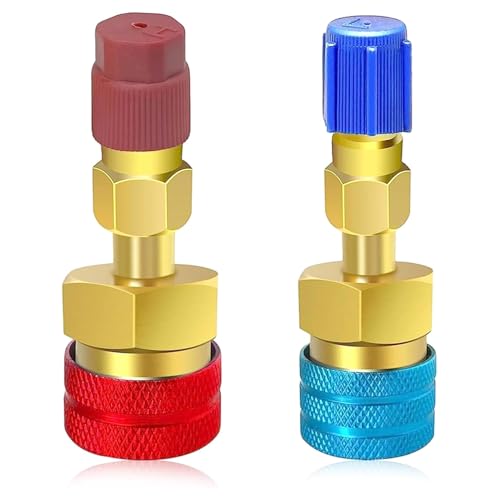 R1234yf Adapter, 2pcs R1234yf Adapter All-copper High-pressure Quick Couplers, 1234yf Ac Refrigerant Recharging Connectors For Car Air Conditioning Service 1234yf
