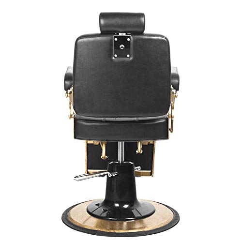 GABBIANO BOSS Fauteuil de barbier inclinable hydraulique salon de beauté : Noir