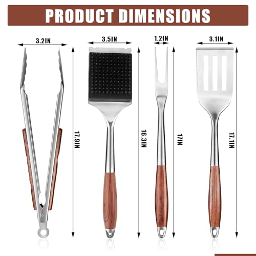 Set GarveeLife 4 piezas para parrilla acero inoxidable miniatura 7