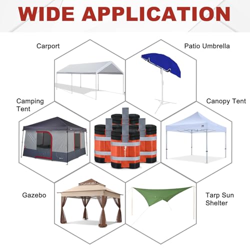 Contrapesos Abccanopy set de 4 bolsas de 25 kg para evitar volquetes de carpas 7
