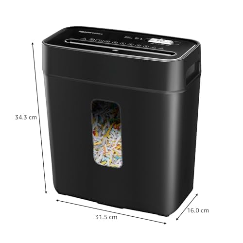 8-Sheet Cross Cut Paper and Credit Card Shredder | 11.5 Liter Waste Basket Capacity| for Office and Home Usage | 1 Year Brand Warranty