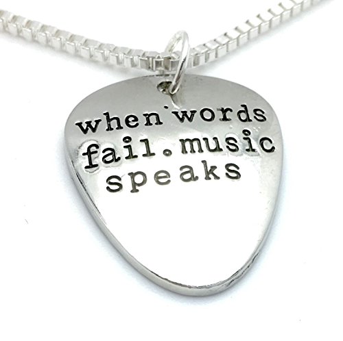 Preisvergleich Produktbild Gitarre Plektrum, wenn Words Fail Music Speaks Zitat Musik