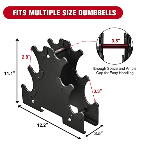 Pithage Steel Dumbbell Rack Compact Weight Stand Holder Assembled For Home Gym Black #TOP4