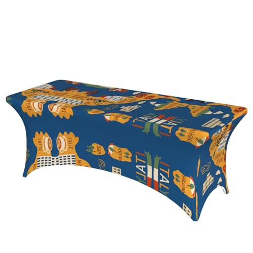 NBAGHPQ Mantel rectangular con diseño de mapa de Italia con símbolo cultural, funcionalidad y estilo, se limpia con un paño