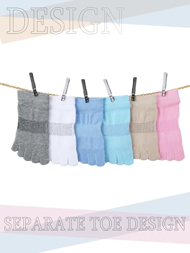 Bencailor 8 Pairs Women Toe Socks Cotton No Show Anklelow Cut Socks with Five Toes for Women Men Athletic Running Supplies Lightweight and Breathable2