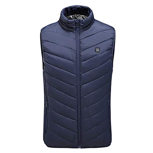 Heated Vest Women, Lightweight Fleece Vest, Heated Jacket Powered by USB Port, 3-Gear Temp,V-Neck,Two Zip Pockets,Zipper Closure,Power Bank Is Not Included,Blue,S