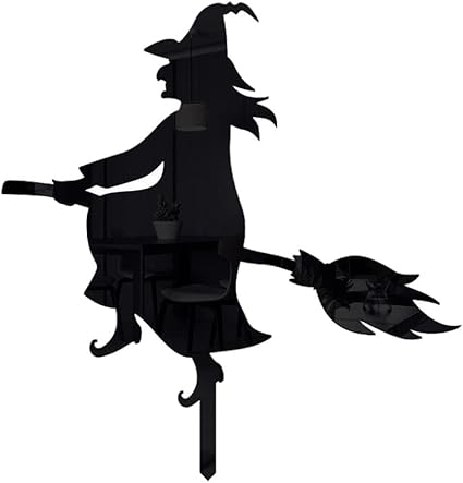 NOLITOY Gartenstecker Figuren Witch Schild mit Pfahl Schwarze Hexen