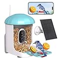 Loatos Bird Feeder with Camera, Smart Bird Feeder with Camera 1 Year Trial AI Identify Birds Species with 3W Solar Panel HD Live Video Birds House with Cam 2L Capacity Gift for Men Women