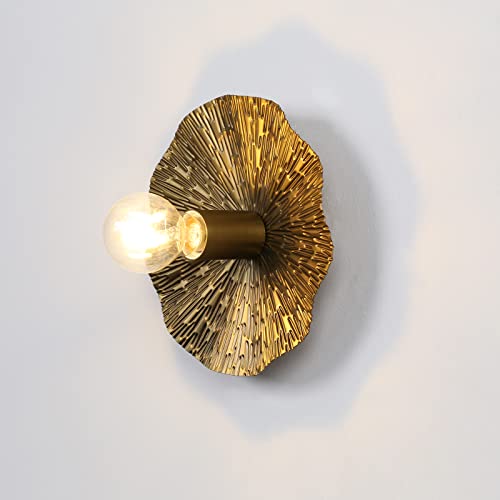Pathson Brass Metal Wall Sconce Lamp, Split Flower Shade Design Wall Light Fixtures, Art Decor Wall Painting Lighting For Living Room Hallway Bedroom Foyer #TOP1