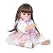 XINL Reborn Baby Doll, 21.7 Pulgadas de Cuerpo Completo de Silicona, simulación Realista, niña, muñeca Realista, Juguete para niños, Juego de Regalo de cumpleaños para niñas, niños(Pelo castaño)