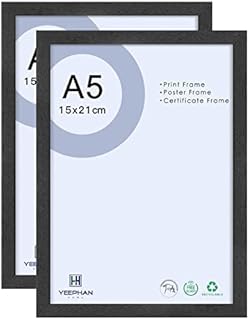 A3 Aluminum Photo Frame with Perspex Glass Front,29.7 x 42cm black picture frame,Wall Mount Metal frame for Picture or Certificate,pack of 2