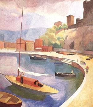 Peinture à l'huile Gulf de Lerici 1928 pour habiller un grand mur vide avec élégance