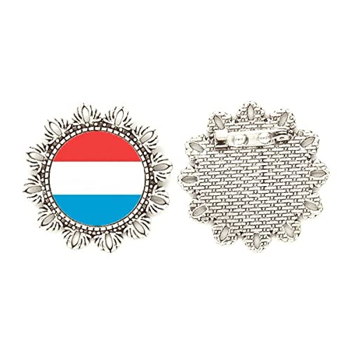 Broche de plata floral Luxemburgo joya mujer chaqueta solapa