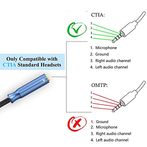 Millso Headphone Splitter 3.5Mm 4 Pole Trrs Audio Splitter Cable Nylon Braided Stereo Aux Splitter For 2 Trrs Headset To Pc Laptop Ps4 Xbox Smartphone [Young Series] - 1 Ft #TOP5