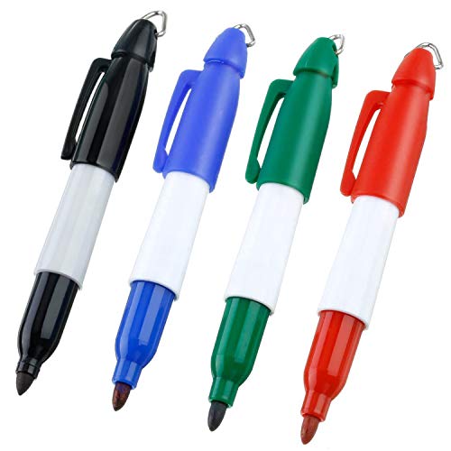 Cualfec 8 Pack Golf Ball Line Drawing Marker Golf Ball Liner Golf Ball Marking Tool Kit - 4 Golf Ball Marking Stencils and 4 Color Markers