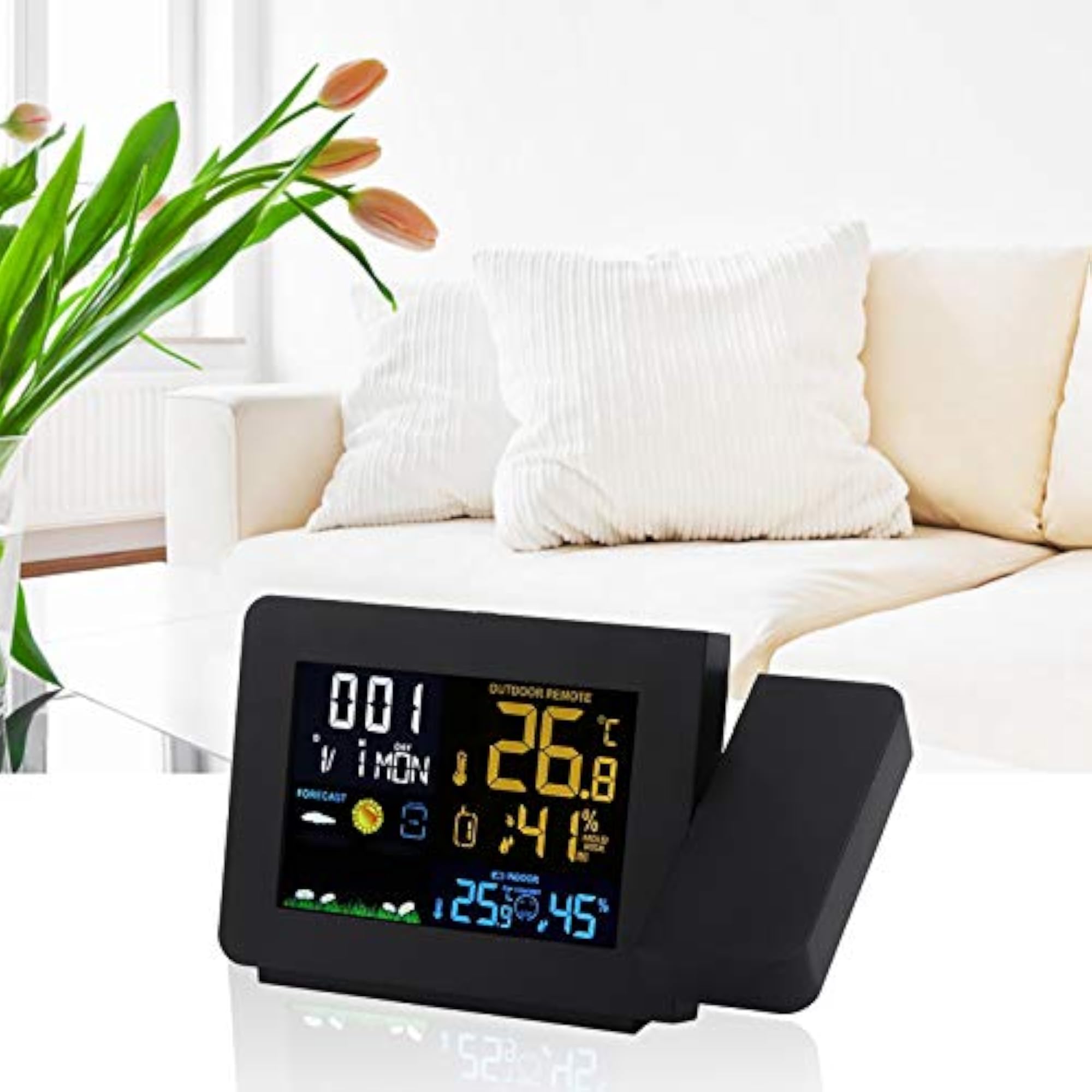 Projection Clock, Desktop Black Electronic Alarm Clock
