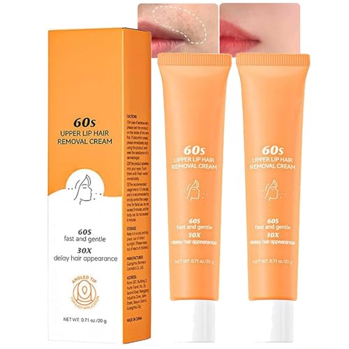 Joy Cream Facial Hair Removal for Women 2026 New 60s Hair Removal Cream Fast Gentle Painless Facial Hair Remover Kit for Body Face Lips Moisturizing Smoother Skin (2PC)