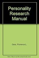 Personality Research Manual 0471295191 Book Cover