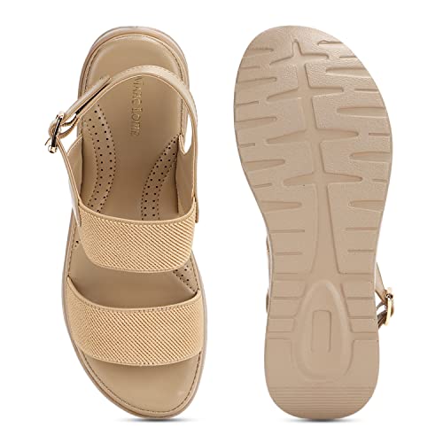 Image of Marc Loire Women Smart Casual Platform Heel Fashion Sandal with Adjustable Strap