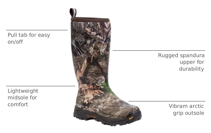Image of MUCK Men's Mossy Oak Country DNA Woody Arctic Ice Tall Boot + Vibram AGAT