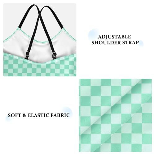 Image of Black and White Chess Girls One Piece Swimsuits Board Marble Tile Sport Halter Swimwear Beach Bathing Suit 3T