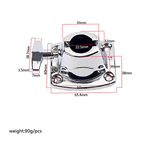 Clamp para soporte de platillo duradero Toddmomy para baterías, accesorio confiable de percusión plateado para configuraciones seguras y kits compactos de batería miniatura 4