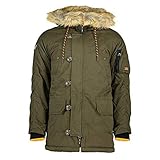 winterjacken herren parka ebay abnehmbarer Kunstfellbesatz an der Kapuze