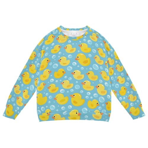 JUNZAN Cute Ducks Bubbles Light Blue Little Boys Hoodie Sweatshirt Crewneck Sweatshirt With Hoodie Camping 4T
