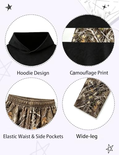 Image of Boys Clothes Boy Outfits 2-Piece Long Sleeve Hoodie and Camouflage Pants Boys Fall Winter Clothes for 6-16 Years