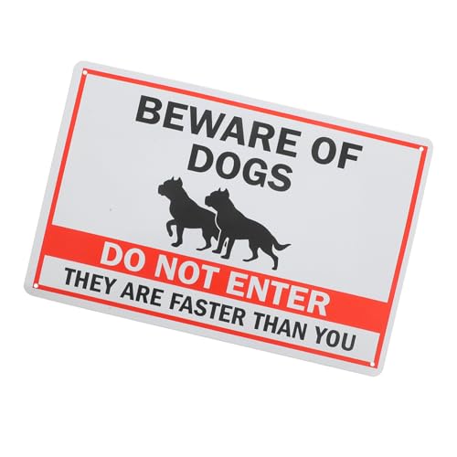 MOTHNUR Vintage Metal Tin Dog Warning Sign for Garden Wall Decor Weatherproof UV Protected Pre-drilled for Easy Mounting Bold Colors for High Visibility Versatile Outdoor Use
