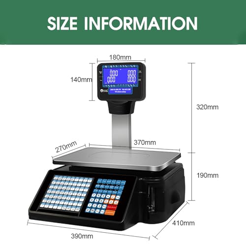 Báscula comercial electrónica con calculadora y caja miniatura 6