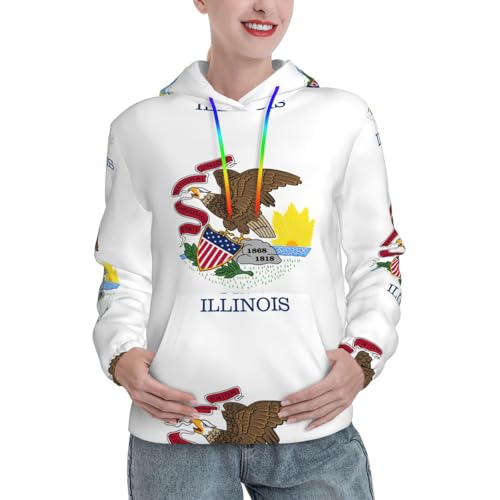 Sweatshirts femmes Illinois State Flag pull extensible à capuche tendance