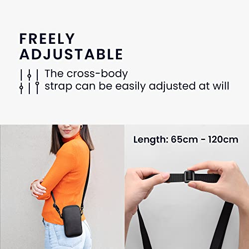 kwmobile Neoprene Phone Bag with Design XXL - 7" - 17.7 x 8.5 cm Strap Holder - Brushed Heart White/Black - Image 3