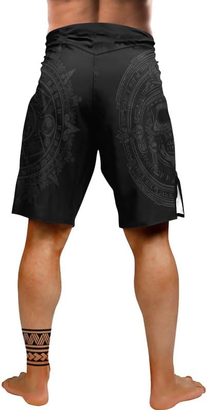 Men’s Aztec Fight Shorts – Stretchable MMA Shorts for BJJ, Jiu Jitsu, Wrestling, Boxing, and Muay Thai Training