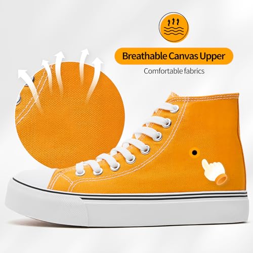 Image of ZGR Womens High Top Canvas Sneakers,Lace-up Canvas Shoes,Casual Tennis Walking Shoes