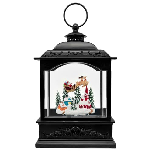 Linterna de nieve de Navidad con música y temporizador, funciona con USB o pilas 3